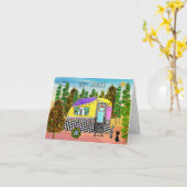 Whimsical Happy Campers Holiday Greeting Card Karte (Gelbe Blume)