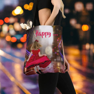 Whimsical Happy Dance Giro Tote Bag Tasche