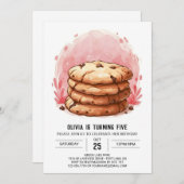 Whimsical Happy Editable Cookies Geburtstag Einladung (Vorne/Hinten)