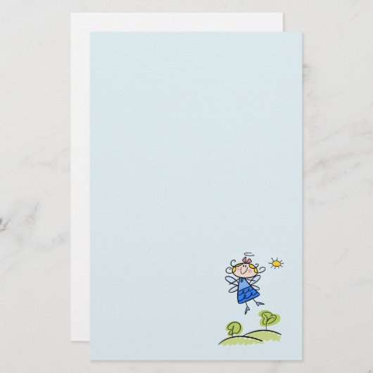 Whimsical Happy Flying Angel Fairy Briefpapier (Vorne/Hinten)