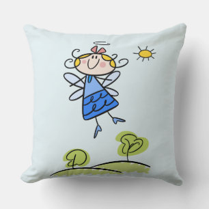 Whimsical Happy Flying Angel Fairy Kissen