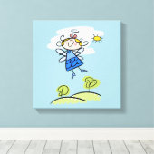 Whimsical Happy Flying Angel Fairy Leinwanddruck (Insitu (Holzboden))