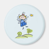 Whimsical Happy Flying Angel Fairy Magnet (Vorne)