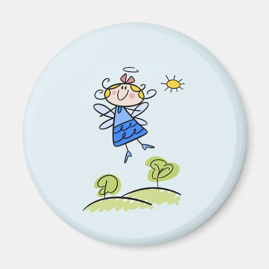 Whimsical Happy Flying Angel Fairy Magnet (Vorne)