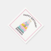 Whimsical Happy Geburtstagskind Party Serviette (Ecke)