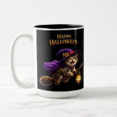 Whimsical happy Halloween two Zweifarbige Tasse (Links)