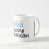 Whimsical Happy Hanukkah Spaß Typografie Kaffeetasse (VorderseiteRechts)