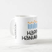 Whimsical Happy Hanukkah Spaß Typografie Kaffeetasse (Vorderseite Links)