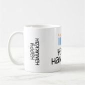 Whimsical Happy Hanukkah Spaß Typografie Kaffeetasse (Links)