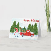 Whimsical Happy Holidays Gnome Karte (Vorderseite)