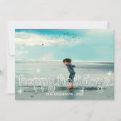 Whimsical Happy Holidays Snowflakes Fotokarte Feiertagskarte (Vorderseite)