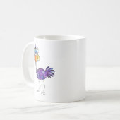 Whimsical Happy Lila Ostrich Kaffeetasse (Vorderseite Links)