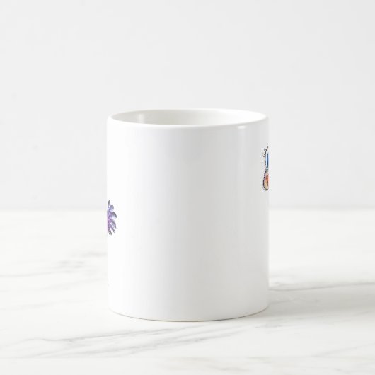 Whimsical Happy Lila Ostrich Kaffeetasse (Mittel)