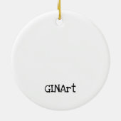 Whimsical Happy Lila Ostrich Keramik Ornament (Hinten)