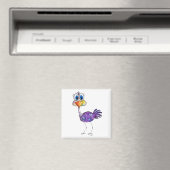 Whimsical Happy Lila Ostrich Magnet (In Situ (Geschirrspüler))