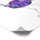 Whimsical Happy Lila Ostrich Poster (Ecke)