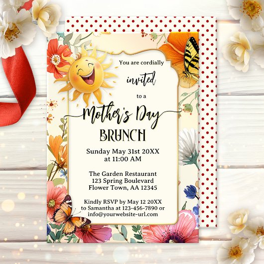 Whimsical Happy Mother's Day Brunch Einladung
