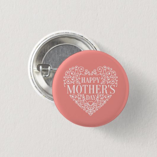 Whimsical Happy Mother's Day Button (Vorne & Hinten)