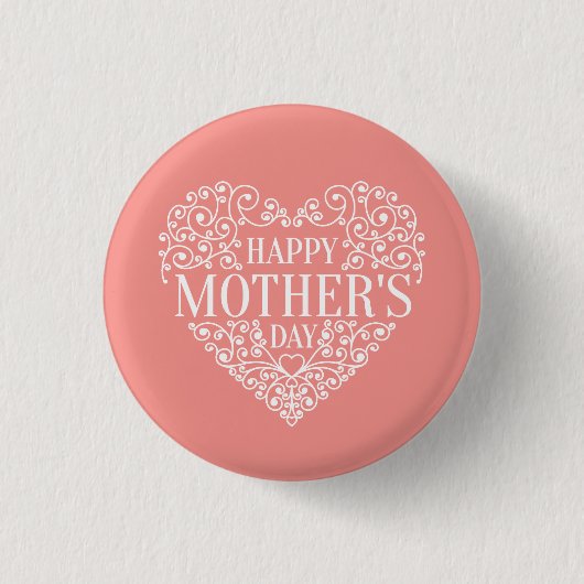 Whimsical Happy Mother's Day Button (Vorderseite)