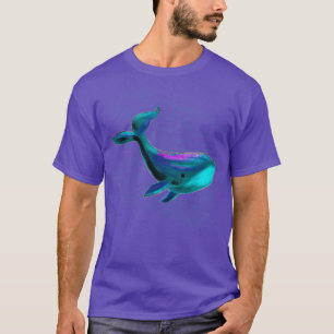 Whimsical Happy Niedlich Blue Whale T-Shirt