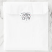Whimsical Happy Oaster Calligraphy | SIEGEL Runder Aufkleber (Tasche)