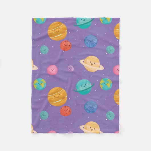 Whimsical Happy Planets Fleecedecke (Vorderseite)