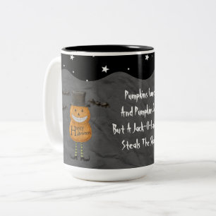 Whimsical Happy Pumpkin Man and Poem Tasse