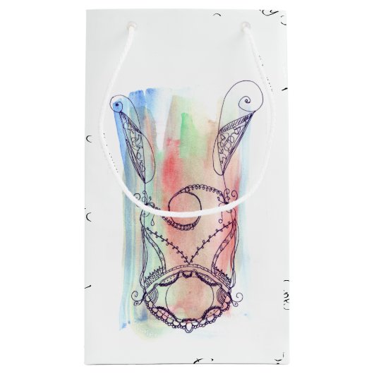 Whimsical Happy Purim Gift Bag Kleine Geschenktüte (Rückseite)