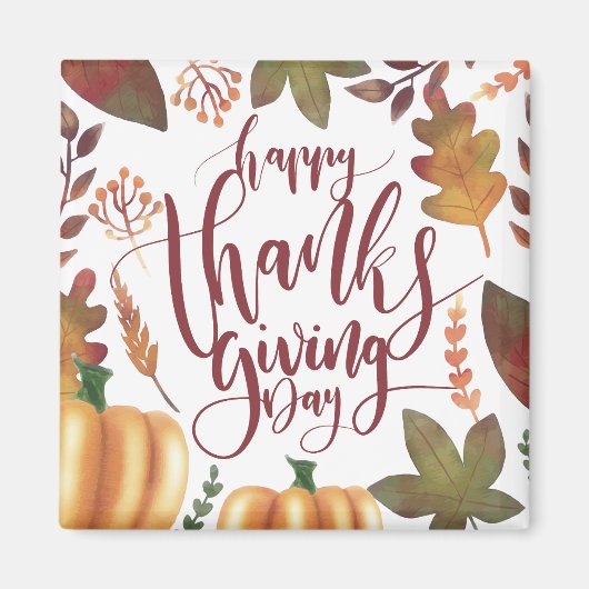 Whimsical Happy Thanksgiving Day | Magnet (Vorne)