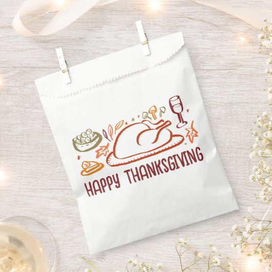 Whimsical Happy Thanksgiving Friendsgiving Custom Geschenktütchen (Ausgeschnitten)