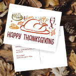 Whimsical Happy Thanksgiving Friendsgiving Custom Postkarte<br><div class="desc">Perfekte niedliche Postkarte, um Familie, Freunden oder Kollegen zu danken! Handgemachte Kunst für Sie! Ideal für einen Erntedank-Urlaub oder ein Fest der Freundschaft - ändern Sie den Text für Ihre Bedürfnisse. Vollständig anpassbar! Klicken Sie auf "Personalisieren" oben, um den Text vorne und hinten zu bearbeiten. Klicken Sie auf "Bearbeiten mit...</div>