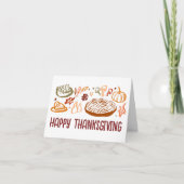 Whimsical Happy Thanksgiving Friendsgiving Vegan Karte (Vorderseite)