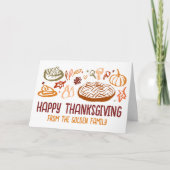 Whimsical Happy Thanksgiving Friendsgiving Vegan Karte (Vorderseite)