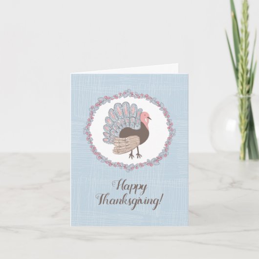 Whimsical Happy Thanksgiving Karte (Vorderseite)