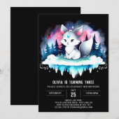 Whimsical Happy Wolf Geburtstag Einladung (Vorne/Hinten)