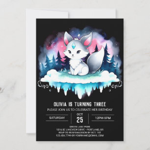 Whimsical Happy Wolf Geburtstag Einladung