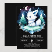 Whimsical Happy Wolf Geburtstag Einladung (Vorne/Hinten)