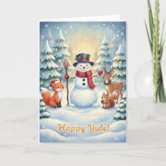 Whimsical Happy Yule card Feiertagskarte