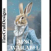 Whimsical Hare Dressed in Blau, Schnee CE7 Decoupa Seidenpapier