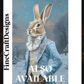 Whimsical Hare Dressed in Blau, Schnee CE7 Decoupa Seidenpapier