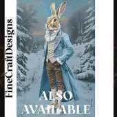 Whimsical Hare Dressed in blau, Schnee CE8 Decoupa Seidenpapier