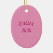 WHIMSICAL HARE, EASTER EGG RABBIT FAIRY DATED 2020 KERAMIK ORNAMENT (Hinten)