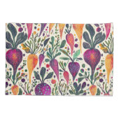 Whimsical Harvest Lebhafter Gemüsegarten Kissenbezug (Rückseite-Links)