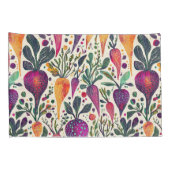 Whimsical Harvest Lebhafter Gemüsegarten Kissenbezug (Rückseite-Rechts)