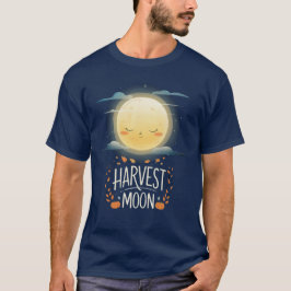 Whimsical Harvest Moon Amid Autumn Bliss T-Shirt