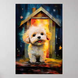 Whimsical Havanese Puppy Dog Poster