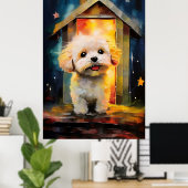 Whimsical Havanese Puppy Dog Poster (Heimbüro)