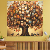 Whimsical Haven: Das Owl-geschmückte Arboretum Leinwanddruck (Insitu (Wohnzimmer))