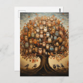 Whimsical Haven: Das Owl-geschmückte Arboretum Postkarte (Vorne/Hinten)