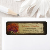 Whimsical Heafed Tree Orange & Plum on Gold (Insitu)